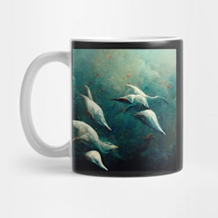 Damartinart flock of dolphins Mug